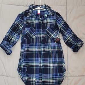 Flannel tunic top size M in jrs